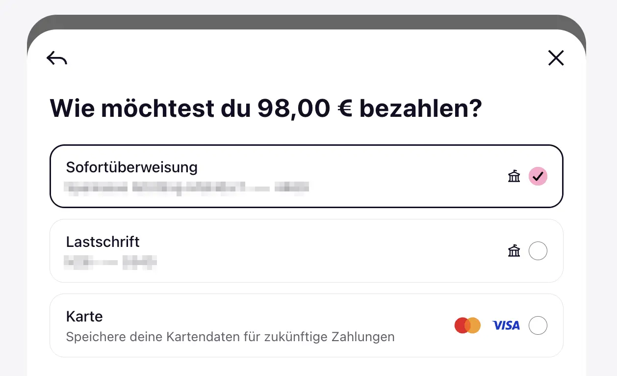 Zahlung per Klarna